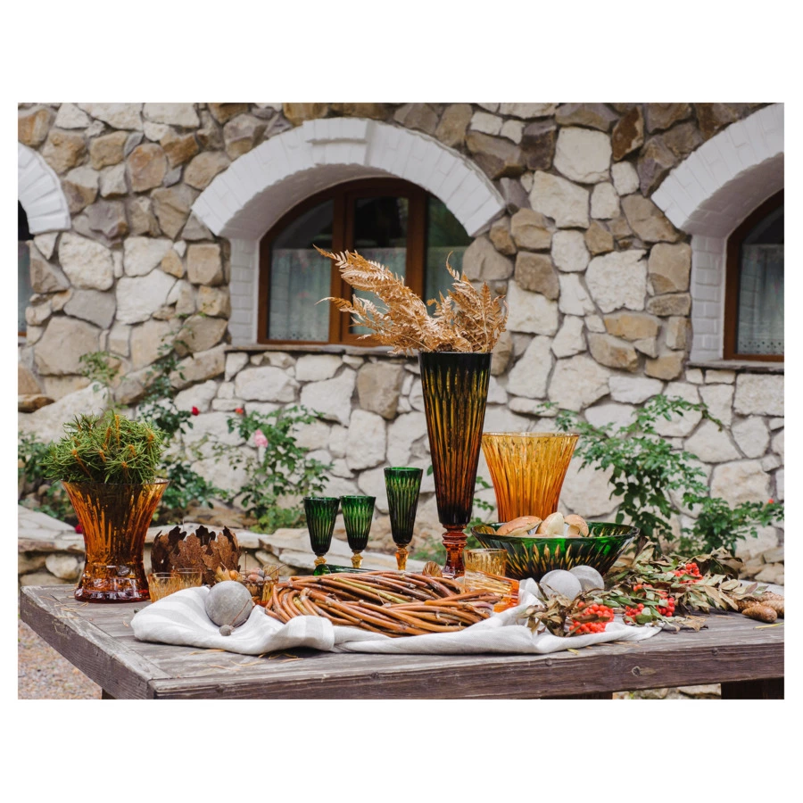 Набор рюмок ГХЗ Мальцовский Иван Купала 100 мл, 6 шт, хрусталь, янтарно-зеленый