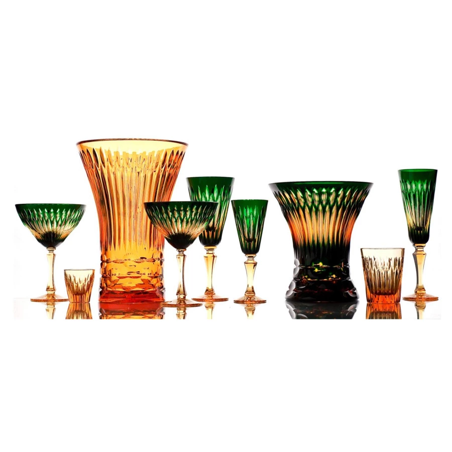 Набор рюмок ГХЗ Мальцовский Иван Купала 100 мл, 6 шт, хрусталь, янтарно-зеленый