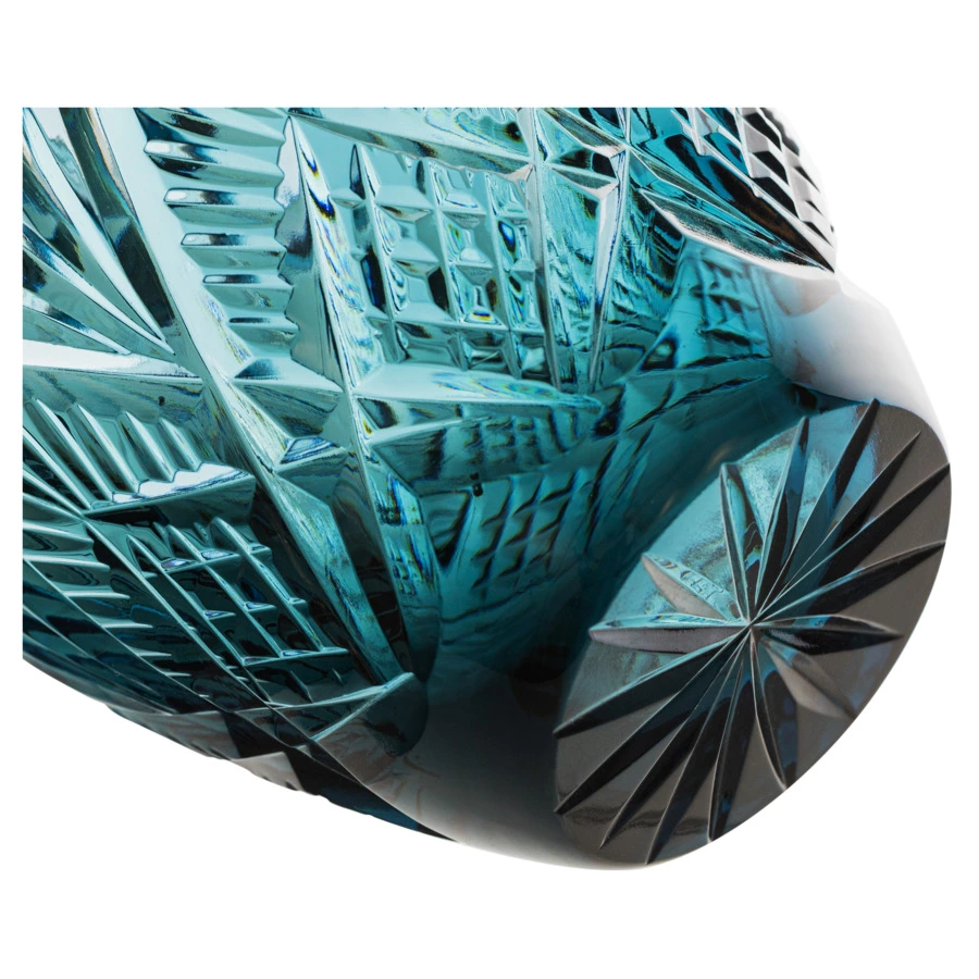 Ваза для цветов ГХЗ Маки 15 см, хрусталь, болотная