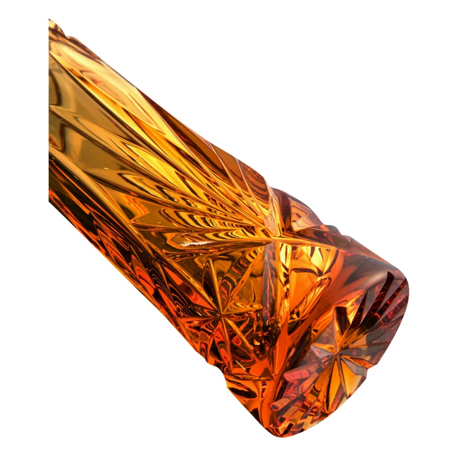 Ваза для цветов ГХЗ Элис 21 см, хрусталь, янтарная