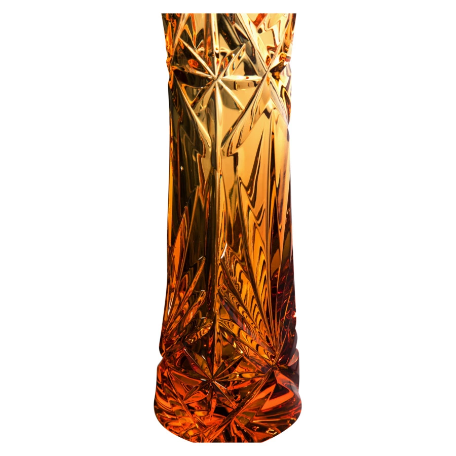 Ваза для цветов ГХЗ Элис 21 см, хрусталь, янтарная