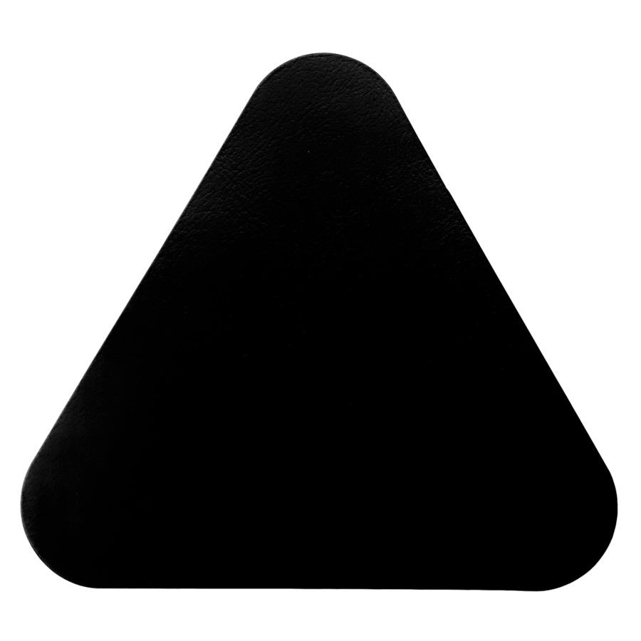 Подставка под бокалы треугольная двусторонняя ADJ 12х12 см, кожа натуральная, черно-серый