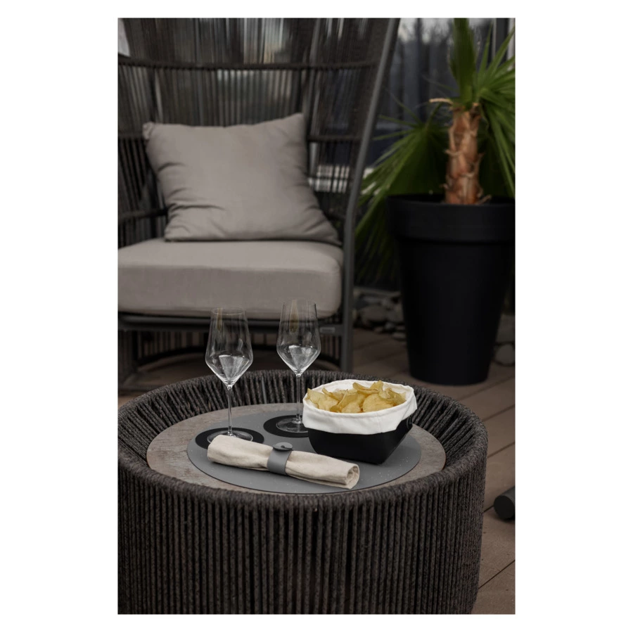 Хлебница со съемным мешочком из льна ADJ 20х20х9 см, кожа натуральная, пепельная роза