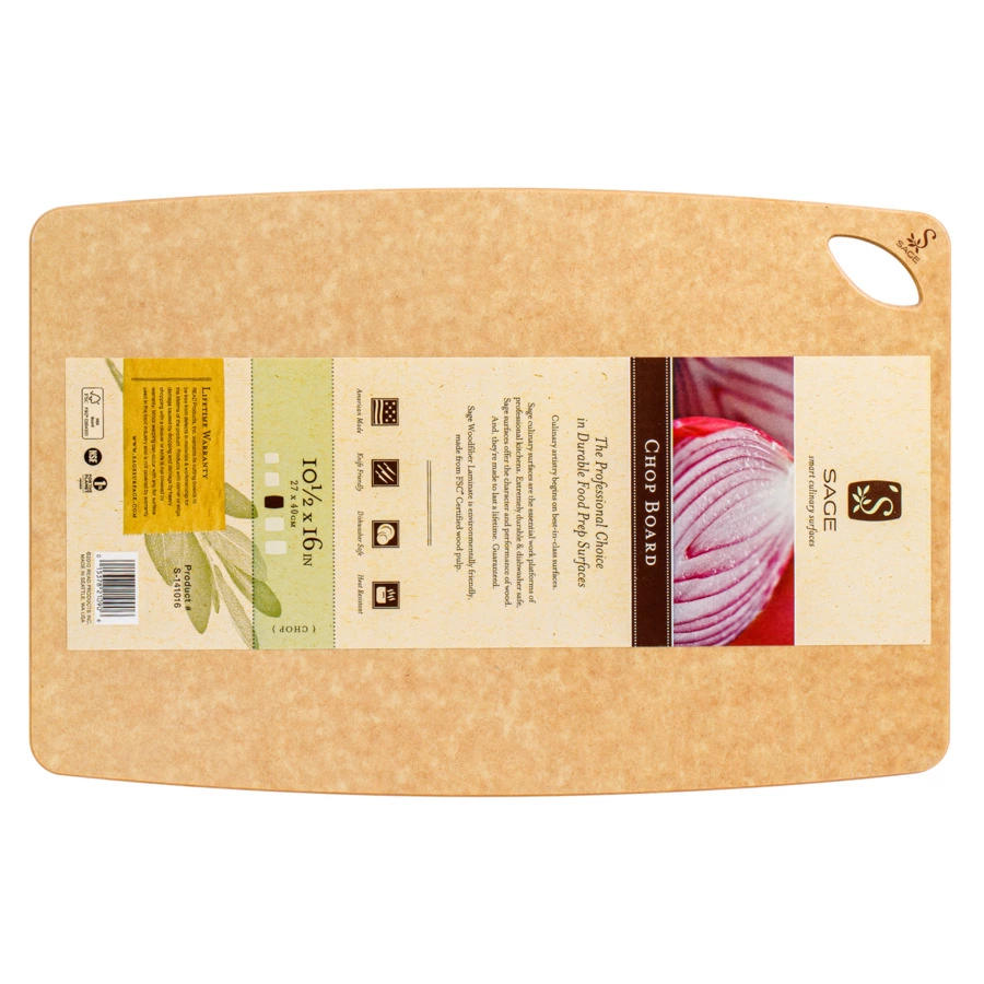 Доска разделочная Sage 40х27см, древесный композит, бежевая