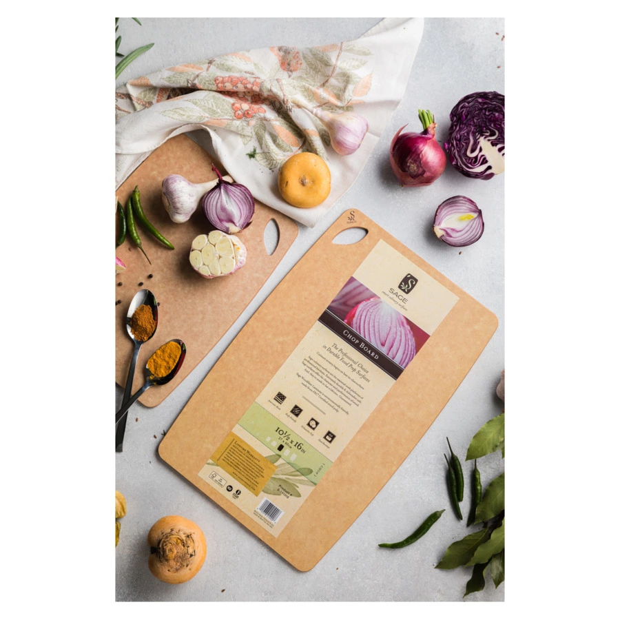 Доска разделочная Sage 40х27см, древесный композит, бежевая