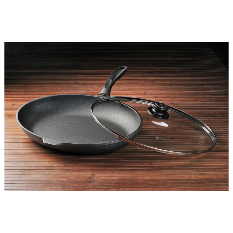 Сковорода для рыбы с алмазным покрытием с крышкой Swiss Diamond XD Classic+ 26х38см, 4л, алюминий ли