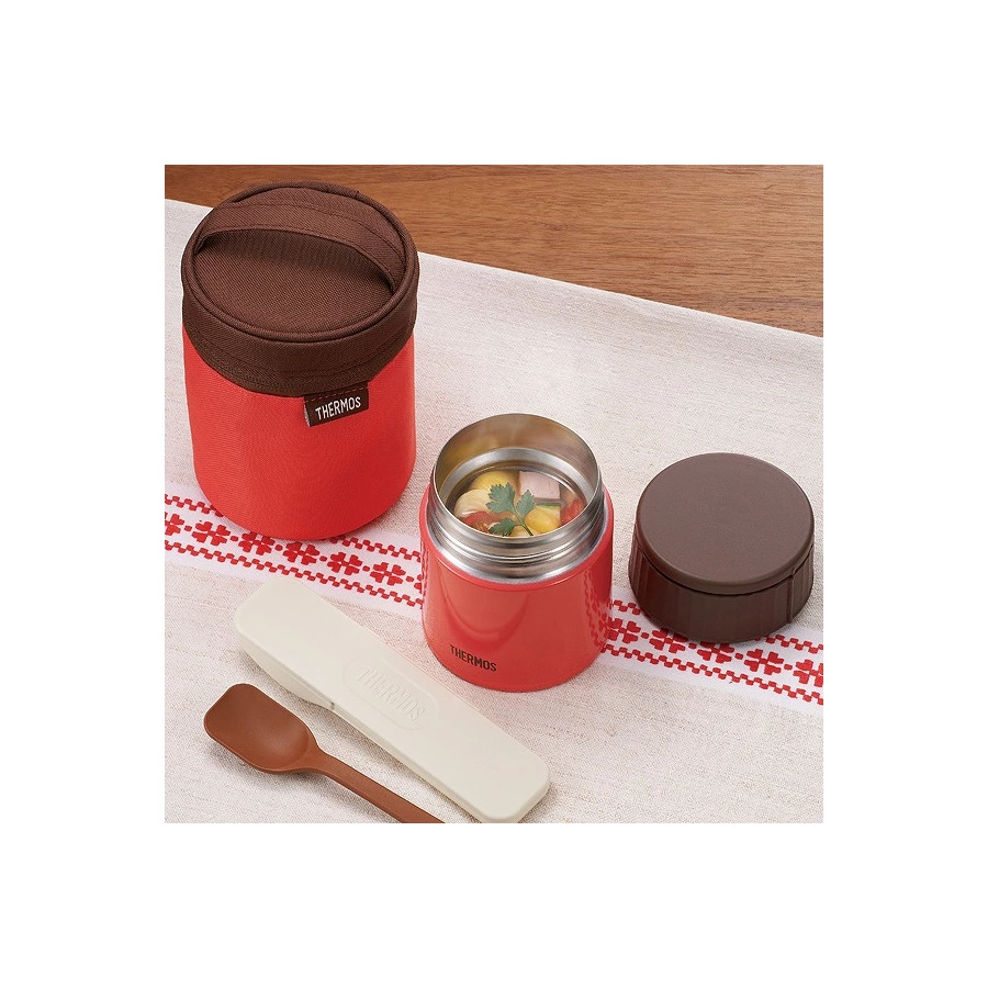 Термос THERMOS JBQ-400-PCH, 400 мл, нержавеющая сталь, красный, п/к (924681)