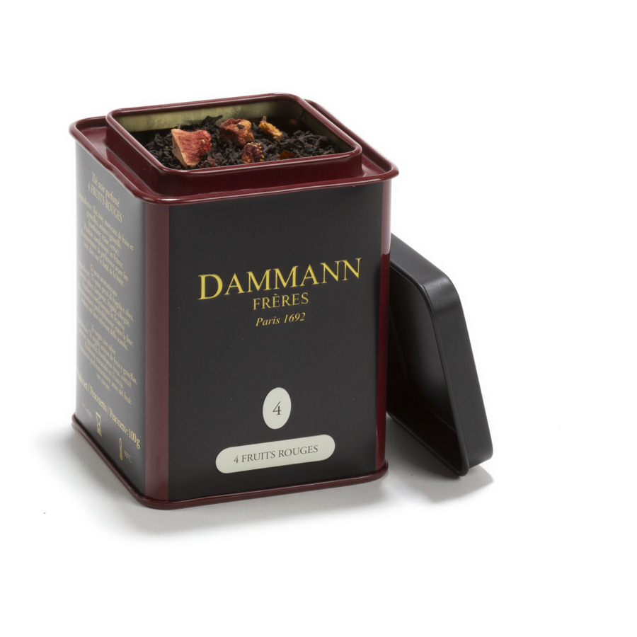 Чай черный ароматизированный DAMMANN THE 4 FRUITS ROUGES/4 красных фрукта, жестяная банка 100 гр