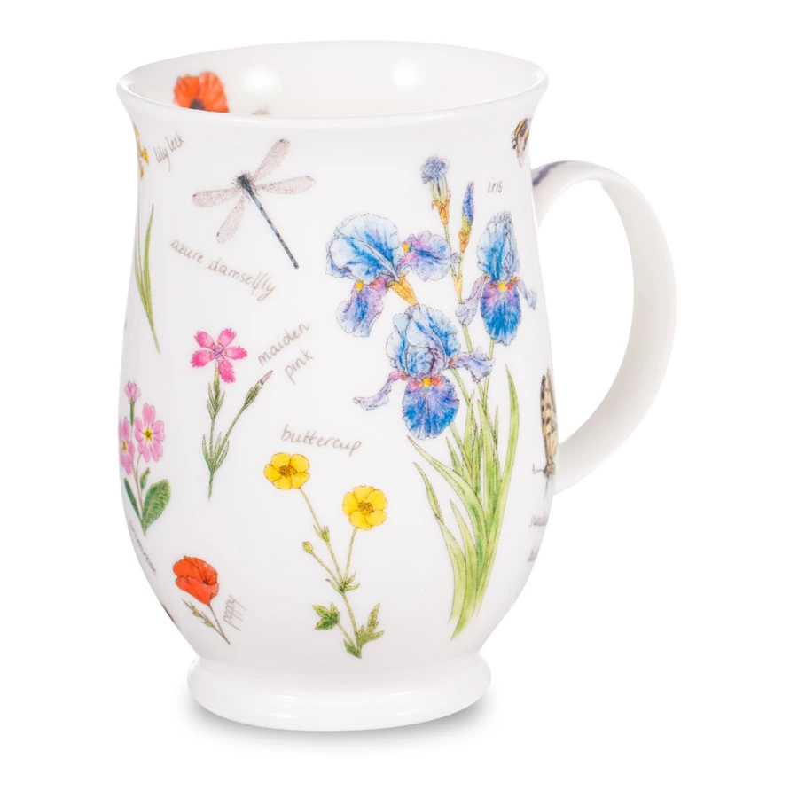 Кружка Dunoon Флористический дневник Ирис Саффолк 310 мл, фарфор костяной