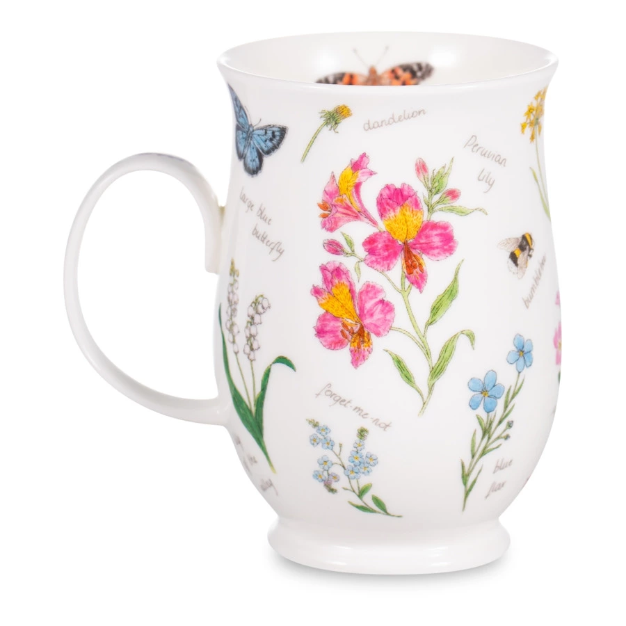 Кружка Dunoon Флористический дневник Ирис Саффолк 310 мл, фарфор костяной