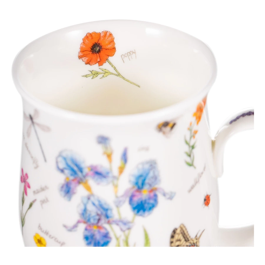 Кружка Dunoon Флористический дневник Ирис Саффолк 310 мл, фарфор костяной