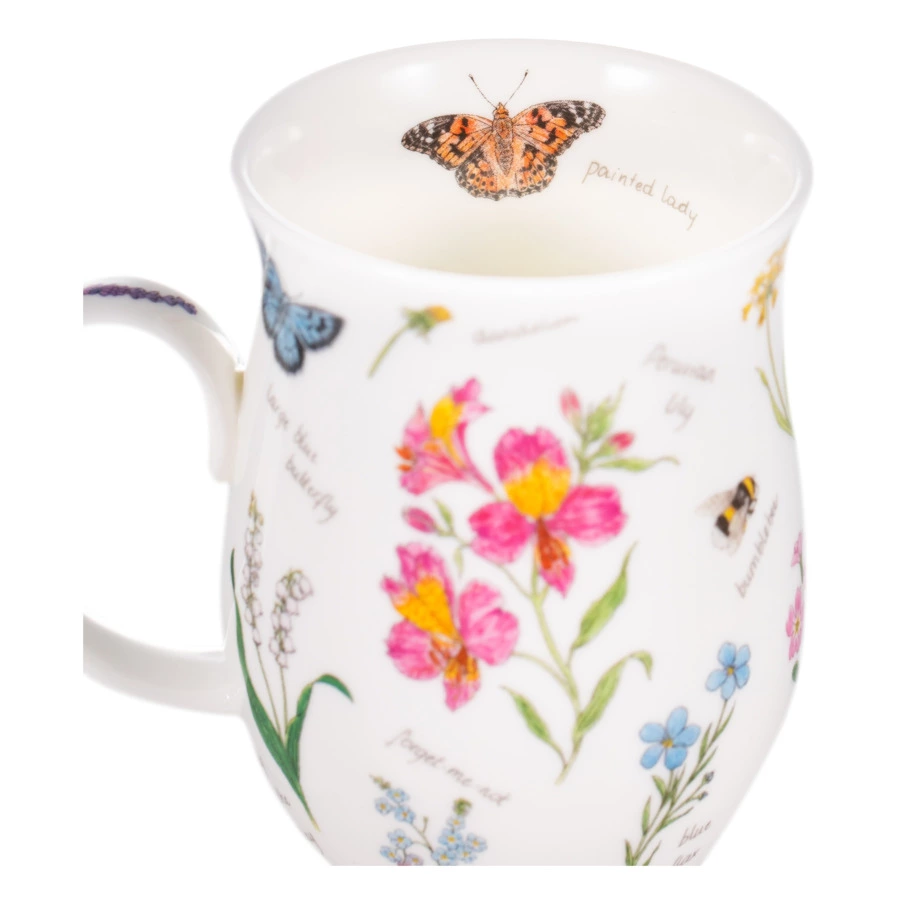 Кружка Dunoon Флористический дневник Ирис Саффолк 310 мл, фарфор костяной