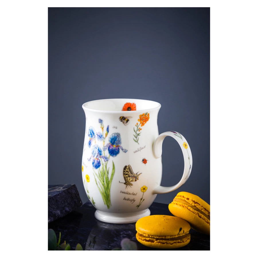 Кружка Dunoon Флористический дневник Ирис Саффолк 310 мл, фарфор костяной