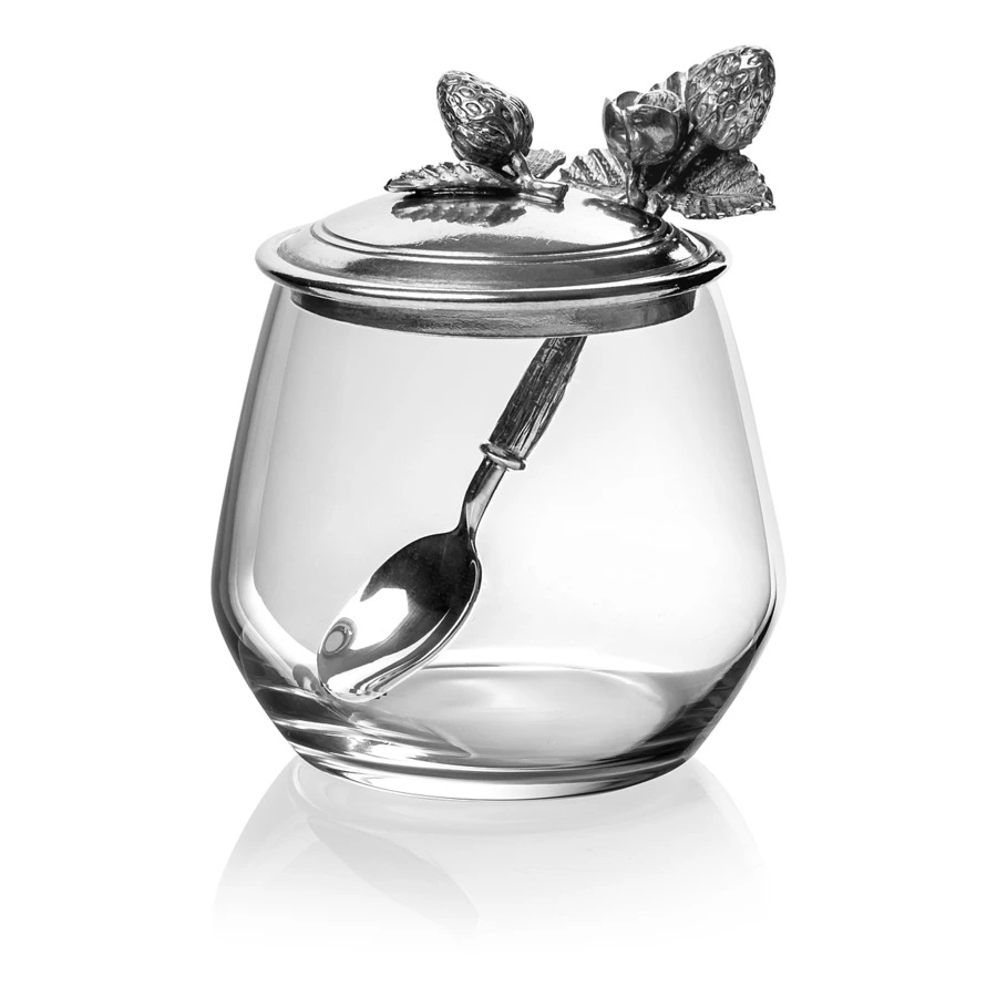 Банка для меда и джема с ложкой Vagabond House Клубника 360 мл, стекло