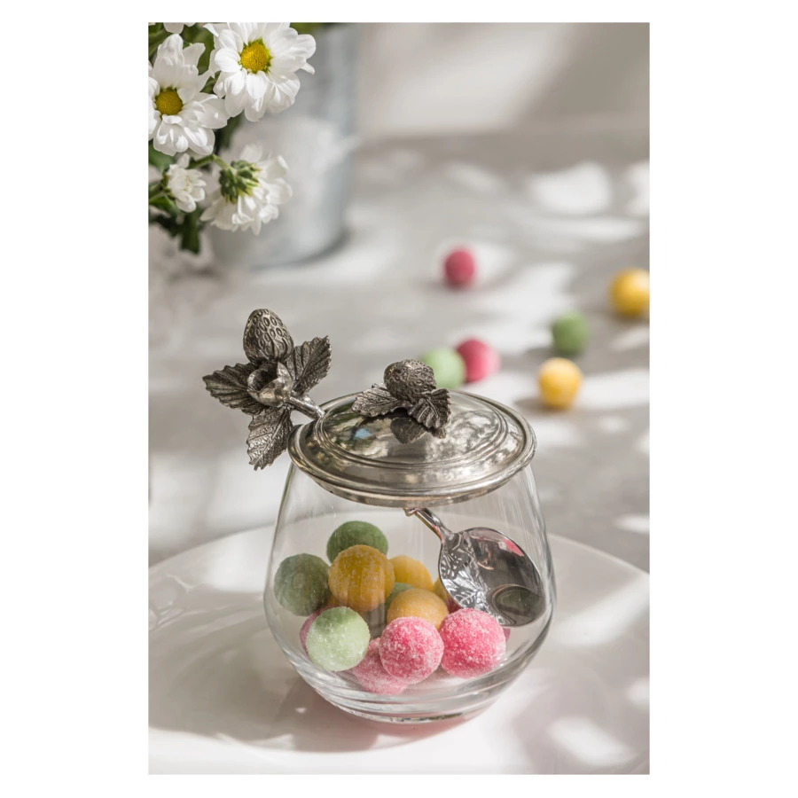 Банка для меда и джема с ложкой Vagabond House Клубника 360 мл, стекло