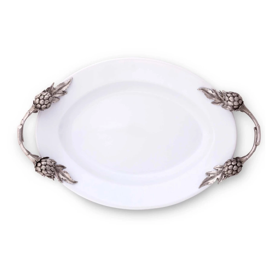 Блюдо сервировочное с ручками Vagabond House Артишок 48x30 см, керамика