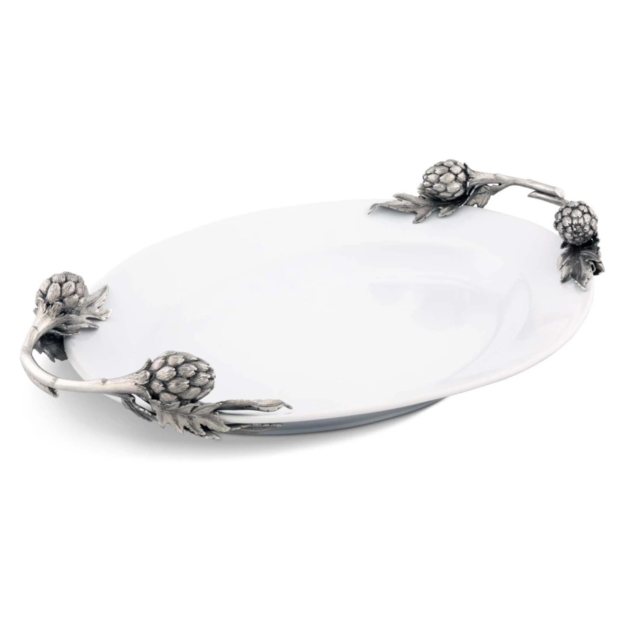 Блюдо сервировочное с ручками Vagabond House Артишок 48x30 см, керамика