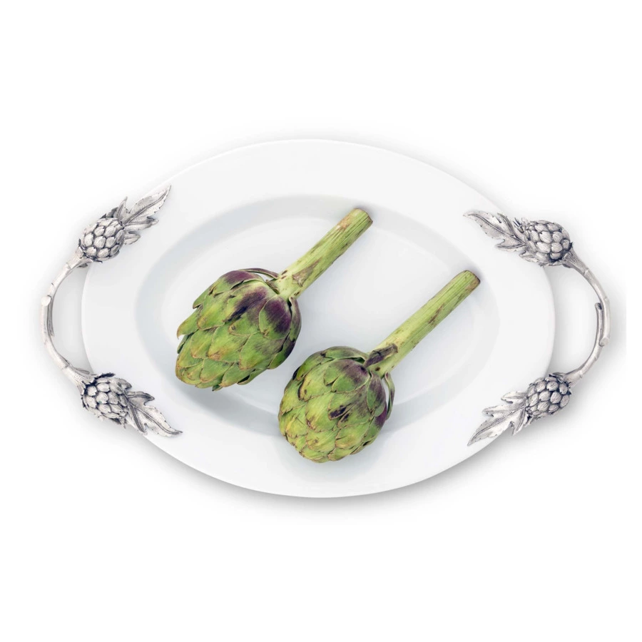 Блюдо сервировочное с ручками Vagabond House Артишок 48x30 см, керамика