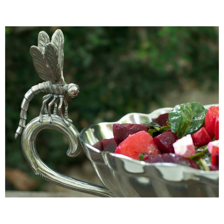 Блюдо для центра стола Vagabond House Стрекозы 43х24 см, олово