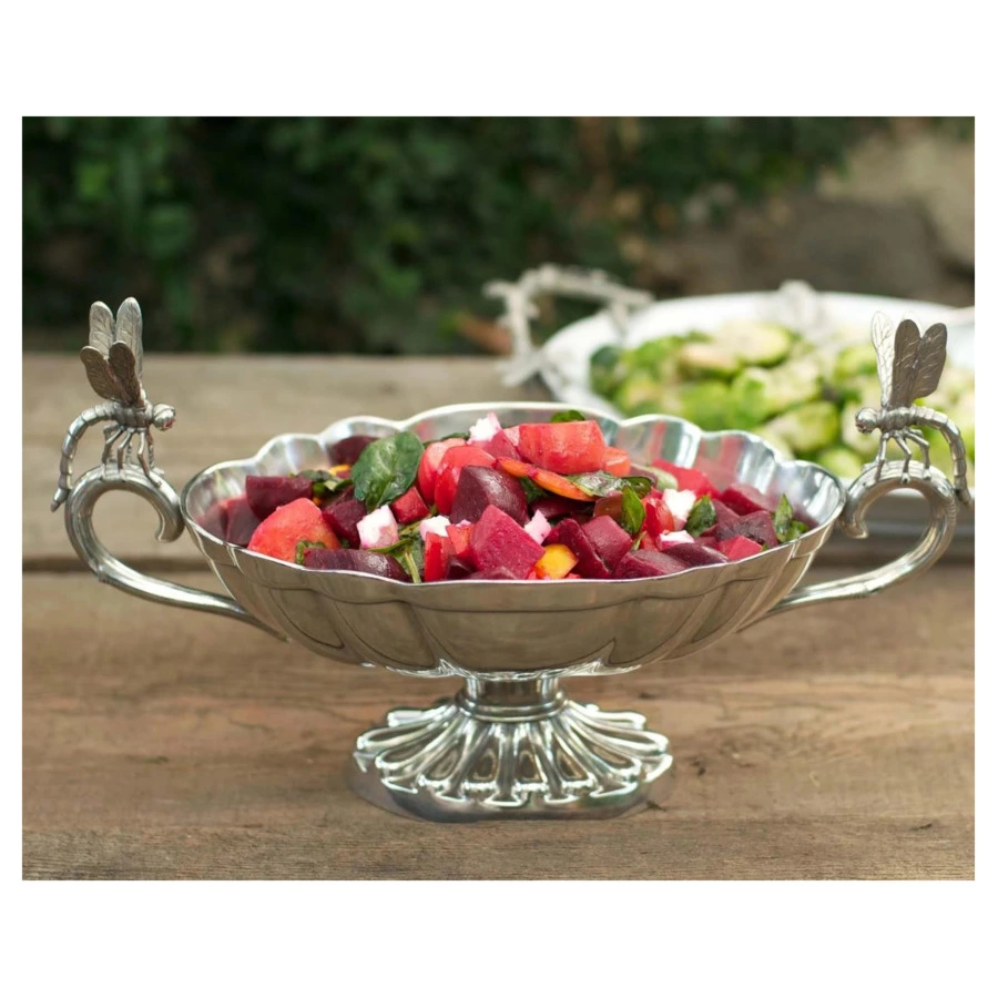 Блюдо для центра стола Vagabond House Стрекозы 43х24 см, олово