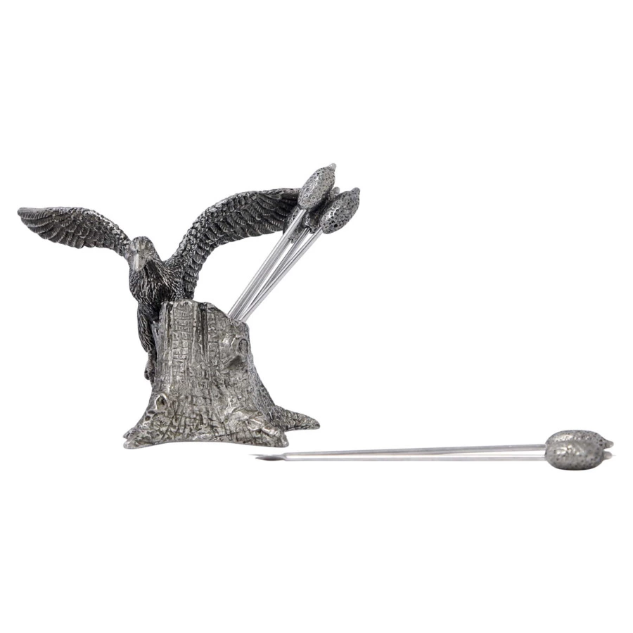 Набор шпажек с подставкой Vagabond House Утка 10 см, олово, 6шт