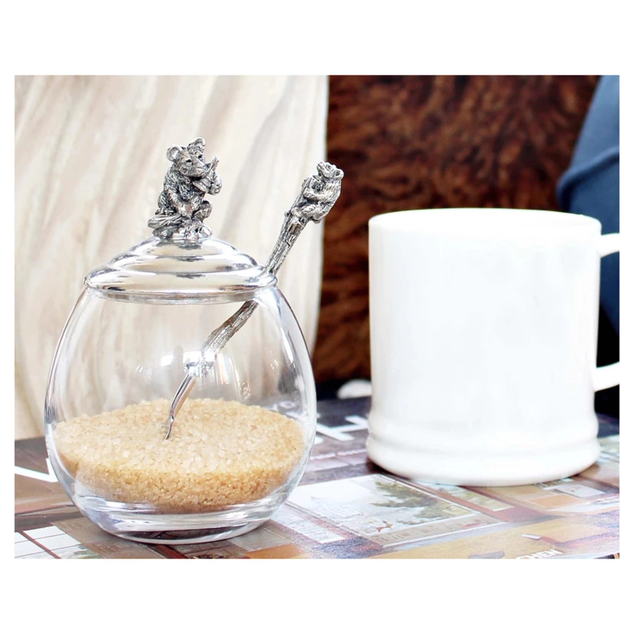 Банка для меда и джема с ложкой Vagabond House Лесные истории Медведь 360 мл, стекло