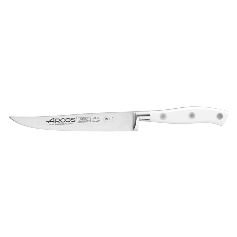 Нож кухонный для стейка Arcos Riviera Blanca 13см, кованая сталь, (белый)