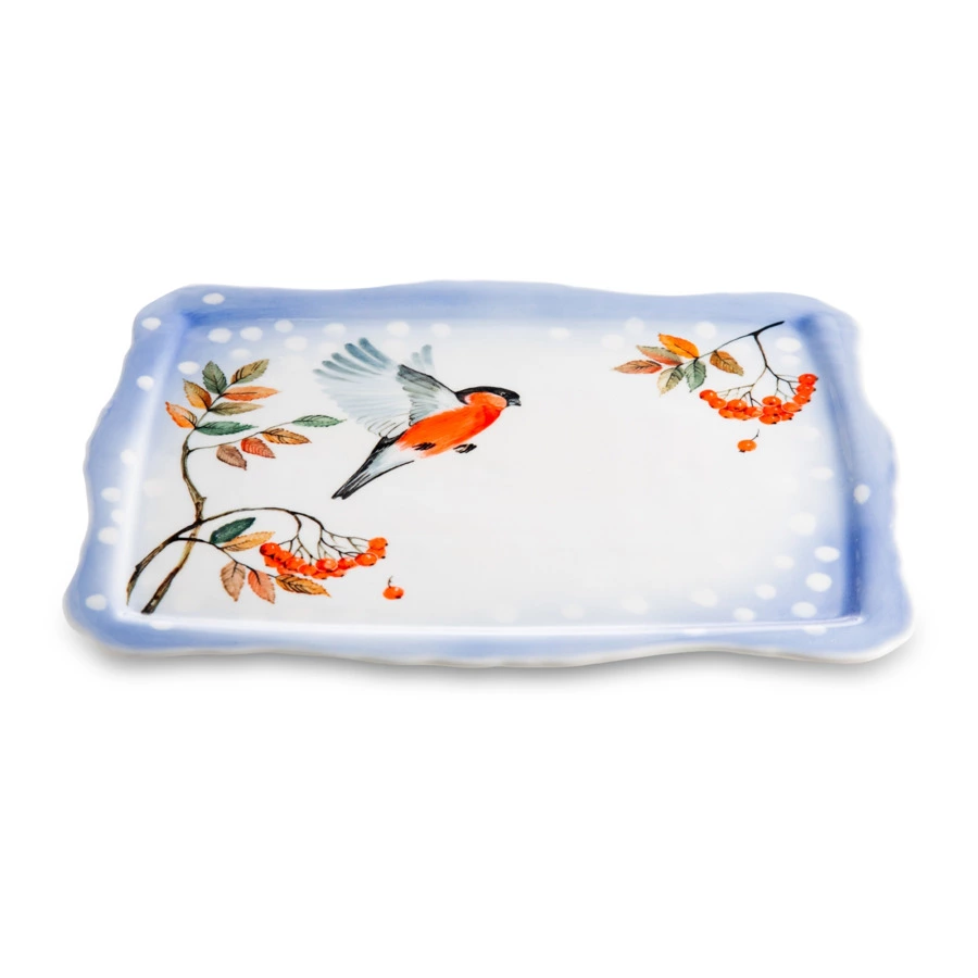 Сервиз Тет-а-Тет Терра керамос Снегири, фарфор, подглазурная роспись