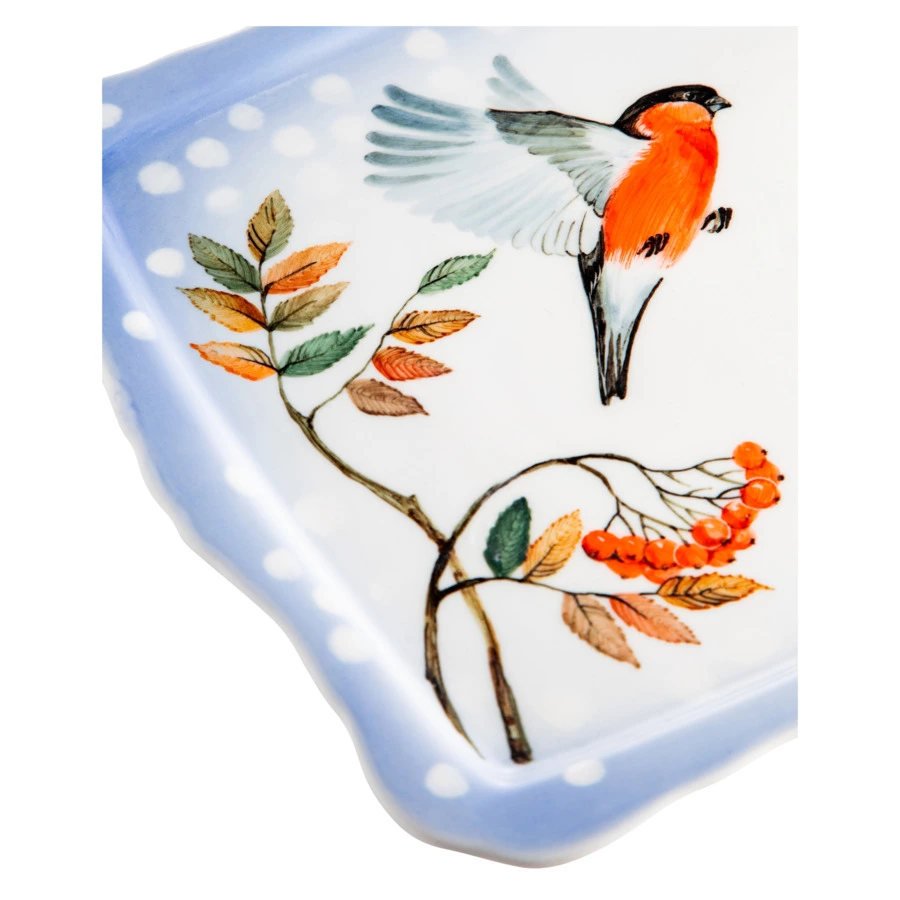 Сервиз Тет-а-Тет Терра керамос Снегири, фарфор, подглазурная роспись