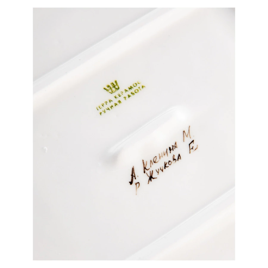 Сервиз Тет-а-Тет Терра керамос Снегири, фарфор, подглазурная роспись