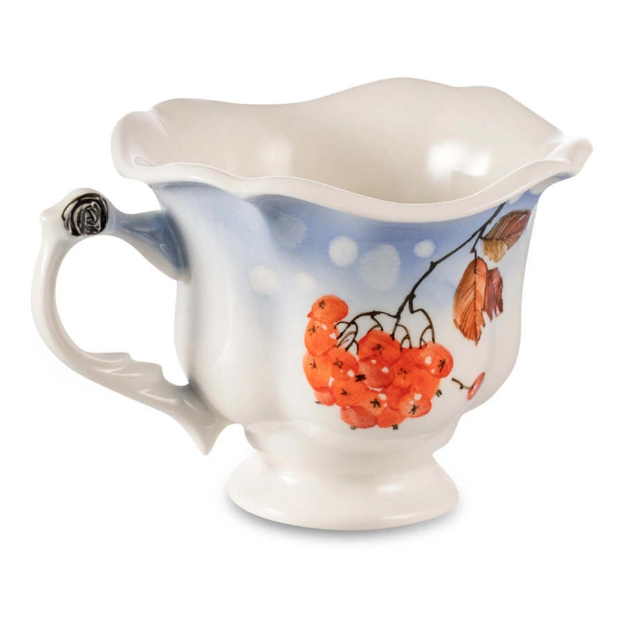 Сервиз Тет-а-Тет Терра керамос Снегири, фарфор, подглазурная роспись