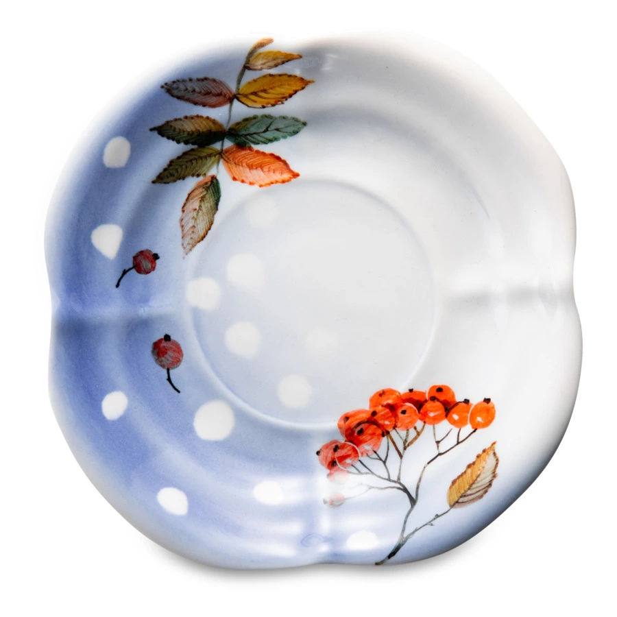 Сервиз Тет-а-Тет Терра керамос Снегири, фарфор, подглазурная роспись