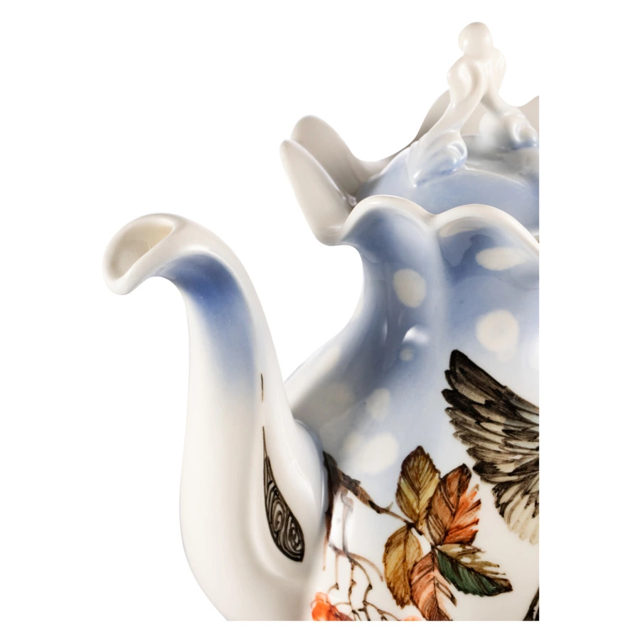 Сервиз Тет-а-Тет Терра керамос Снегири, фарфор, подглазурная роспись