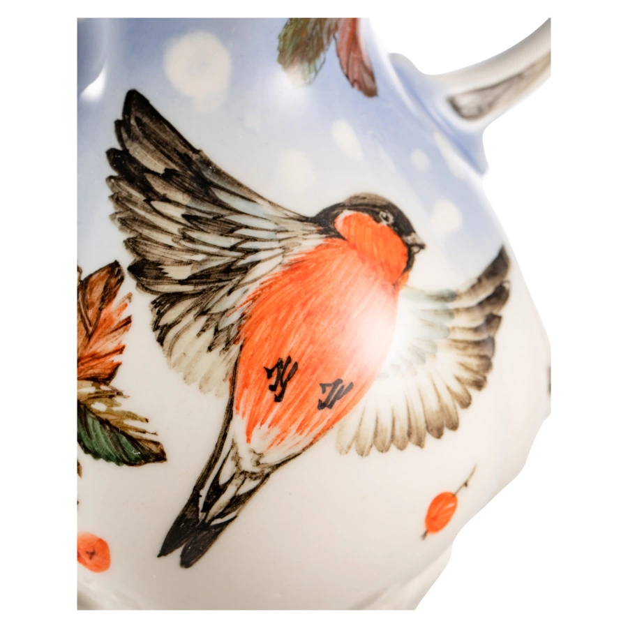 Сервиз Тет-а-Тет Терра керамос Снегири, фарфор, подглазурная роспись