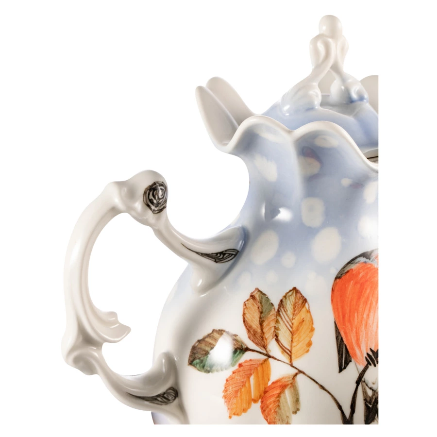 Сервиз Тет-а-Тет Терра керамос Снегири, фарфор, подглазурная роспись