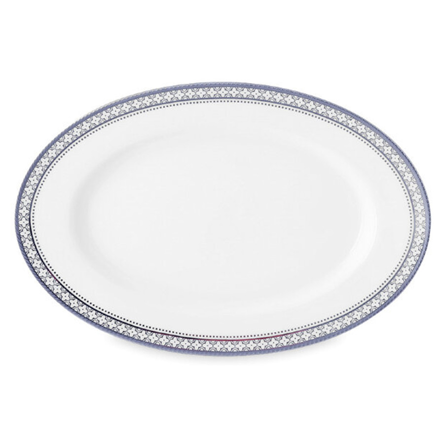Блюдо овальное Noritake Трефолио, платиновый кант 32 см тарелка обеденная noritake трефолио платиновый кант 28 см