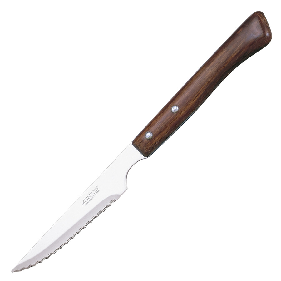 Нож для стейка Arcos 110 мм, рукоять прессованное дерево, в блистере