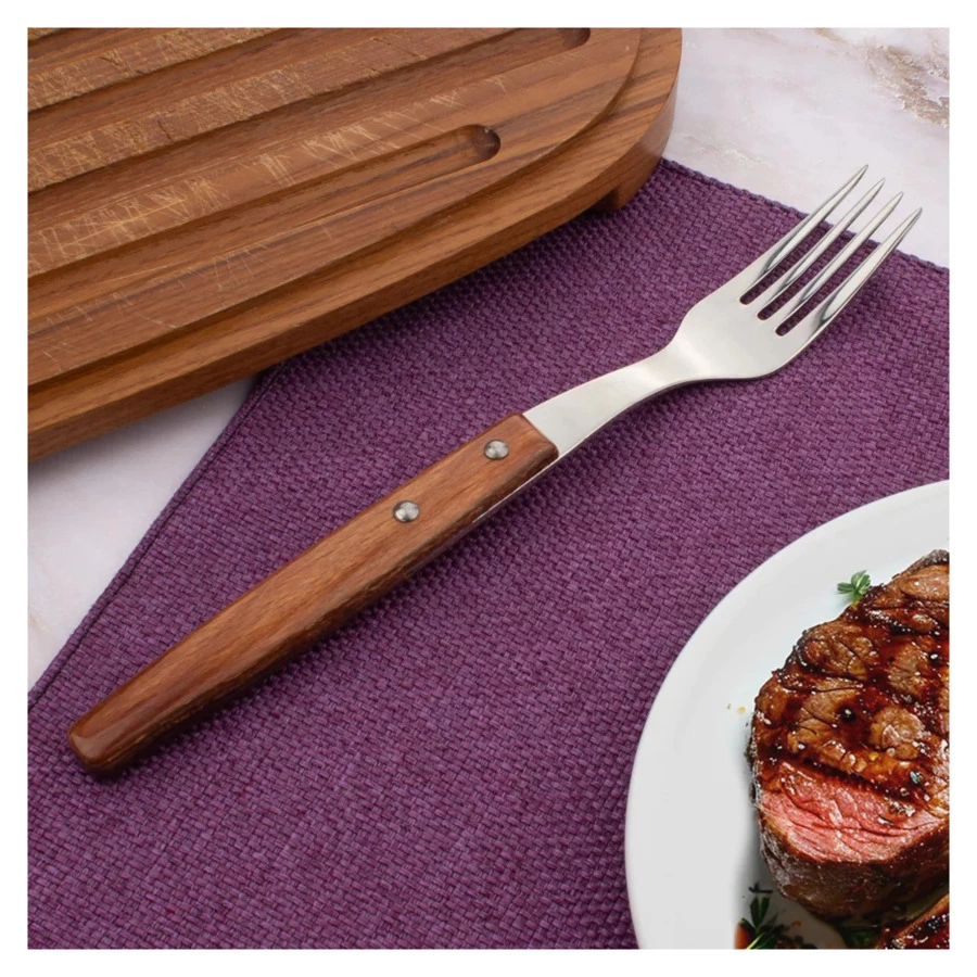 Вилка для стейка Arcos 20 см, рукоять прессованное дерево, в блистере