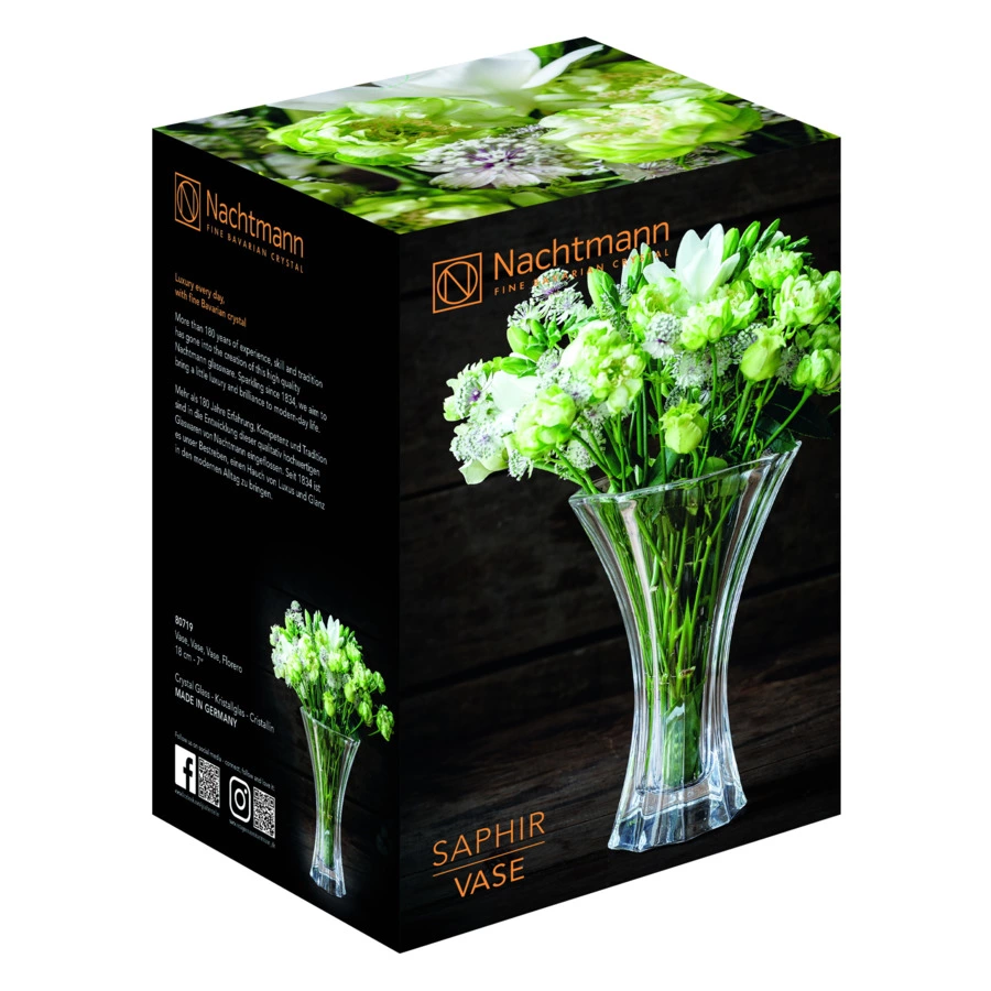 Ваза для цветов Nachtmann Saphir 18 см, хрусталь бессвинцовый