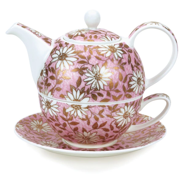 Набор чайный Dunoon Ромашки Эгоист 500 мл, фарфор костяной, розовый