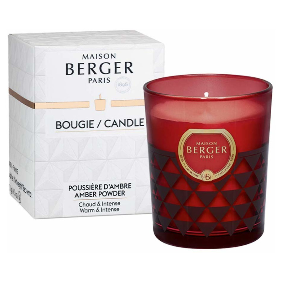 Свеча ароматическая Maison Berger Грани Амбровая вуаль 180 гр, бордо