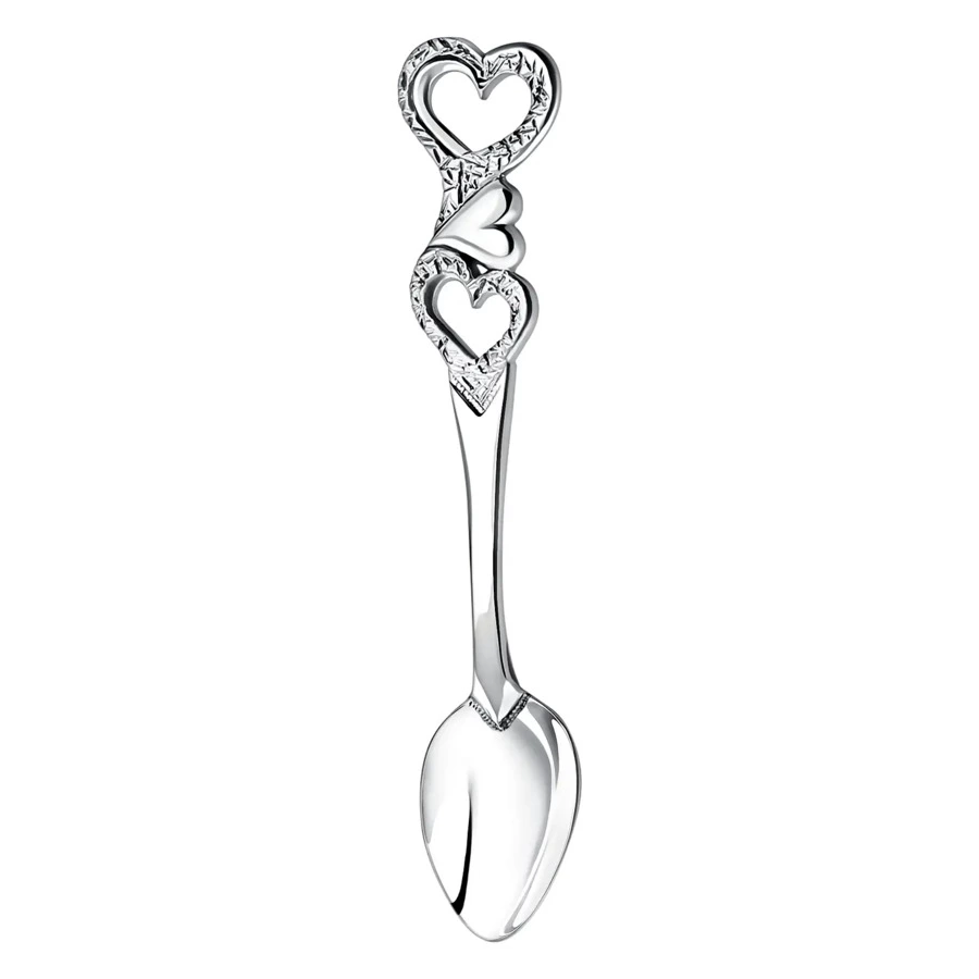 Чашка кофейная с ложкой в футляре АргентА Сердечко 56,9 г, серебро 925