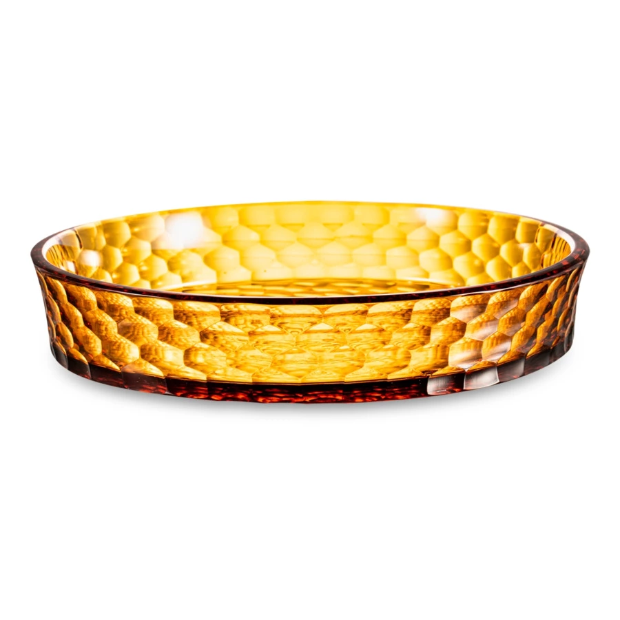 Поднос ГХЗ Царский 32,5 см, хрусталь, янтарный