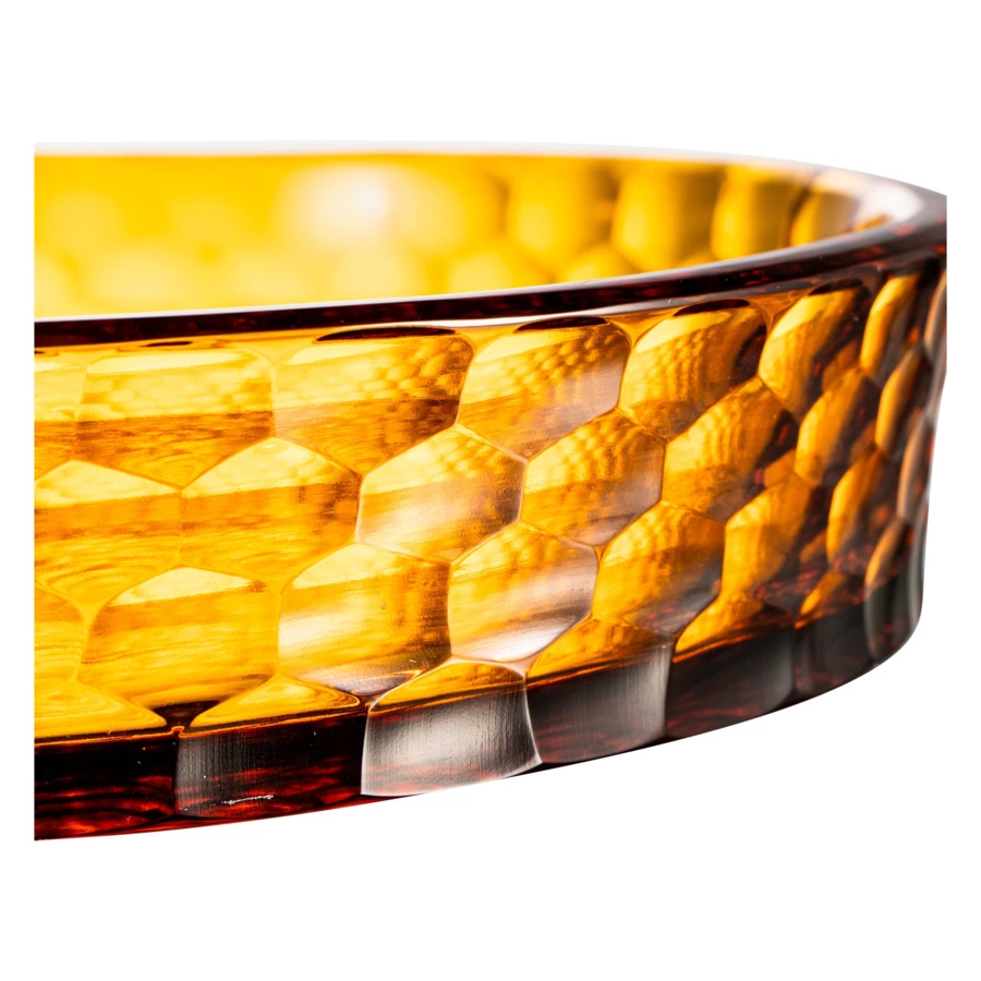 Поднос ГХЗ Царский 32,5 см, хрусталь, янтарный