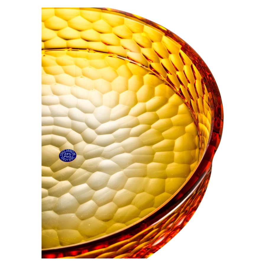 Поднос ГХЗ Царский 32,5 см, хрусталь, янтарный