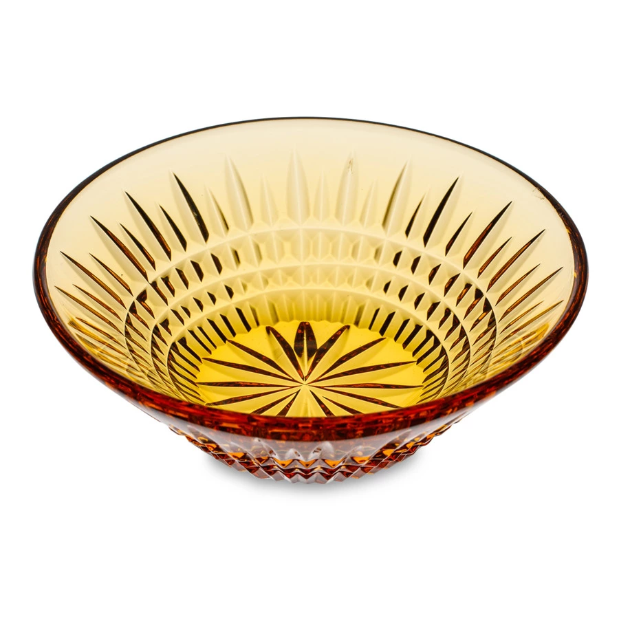 Ваза для варенья ГХЗ Кармен Медовый спас 13,6 см, хрусталь, янтарная