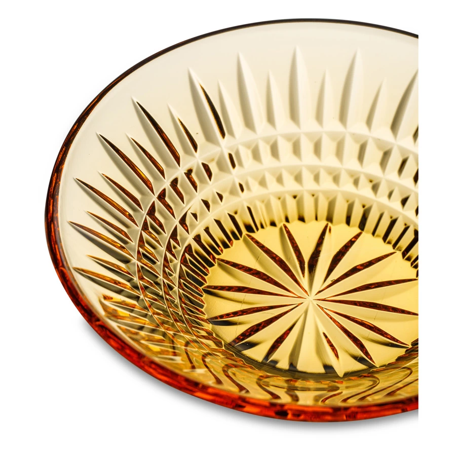 Ваза для варенья ГХЗ Кармен Медовый спас 13,6 см, хрусталь, янтарная