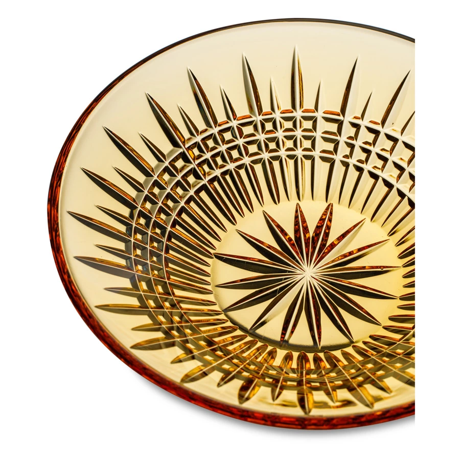 Ваза для печенья ГХЗ Кармен Медовый спас 5,4х20,5 см, хрусталь, янтарная