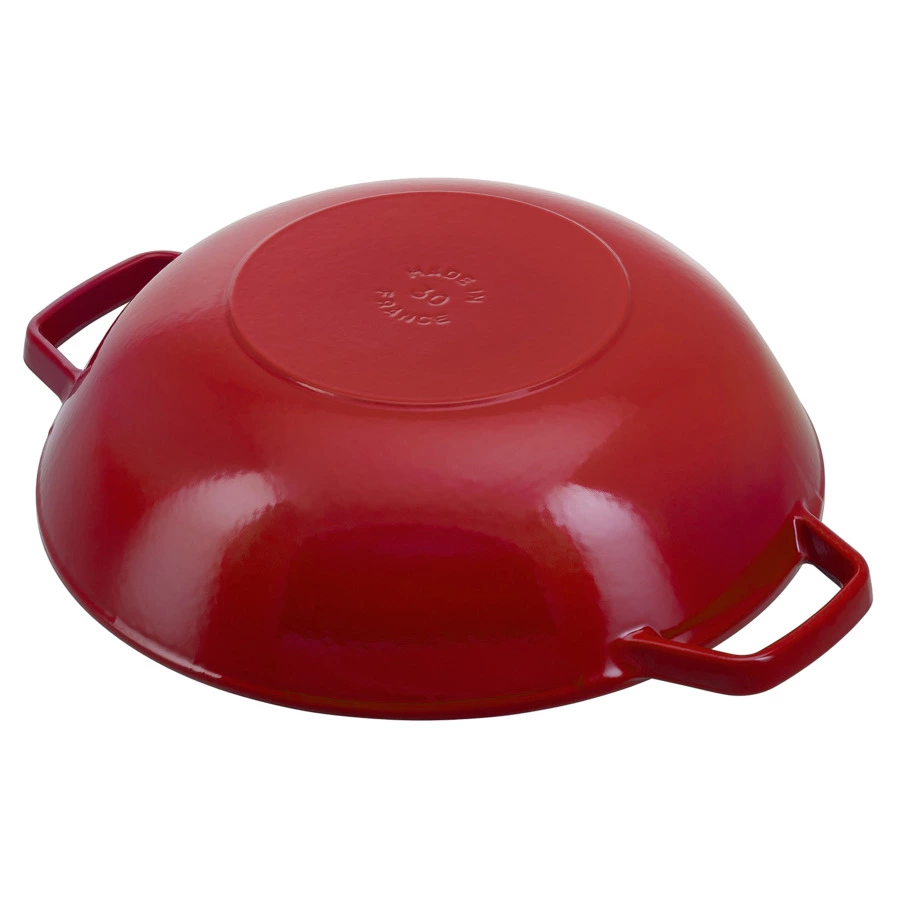 Вок со стеклянной крышкой Staub 30см, 4,4л, вишневый, чугун, для индукции, духовки