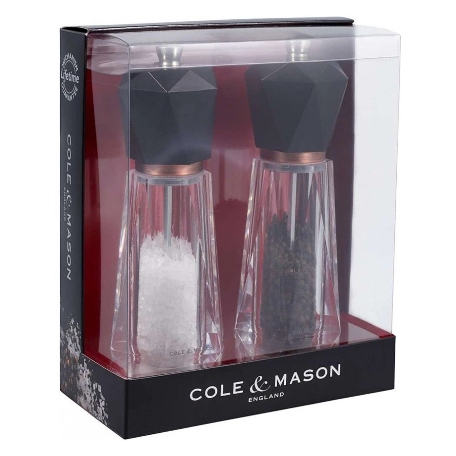 Набор мельниц для перца и соли Cole & Mason Somerton Antique Brass 18см, 2шт, стекло